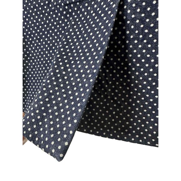 J.Crew Jacket Womens Size 6 Blue White Blazer Polka Dot Two Button Schoolboy - Picture 10 of 12